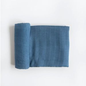 BNWT little unicorn deluxe muslin swaddle in dusk blue
